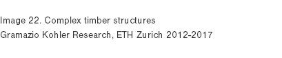  Image 22. Complex timber structures Gramazio Kohler Research, ETH Zurich 2012-2017 