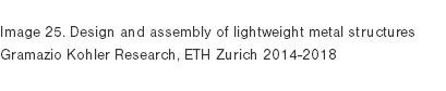  Image 25. Design and assembly of lightweight metal structures Gramazio Kohler Research, ETH Zurich 2014-2018 